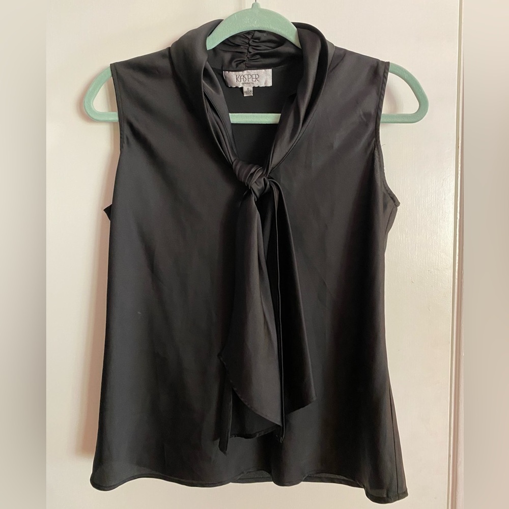 Vintage Kasper pussy bow blouse tank top